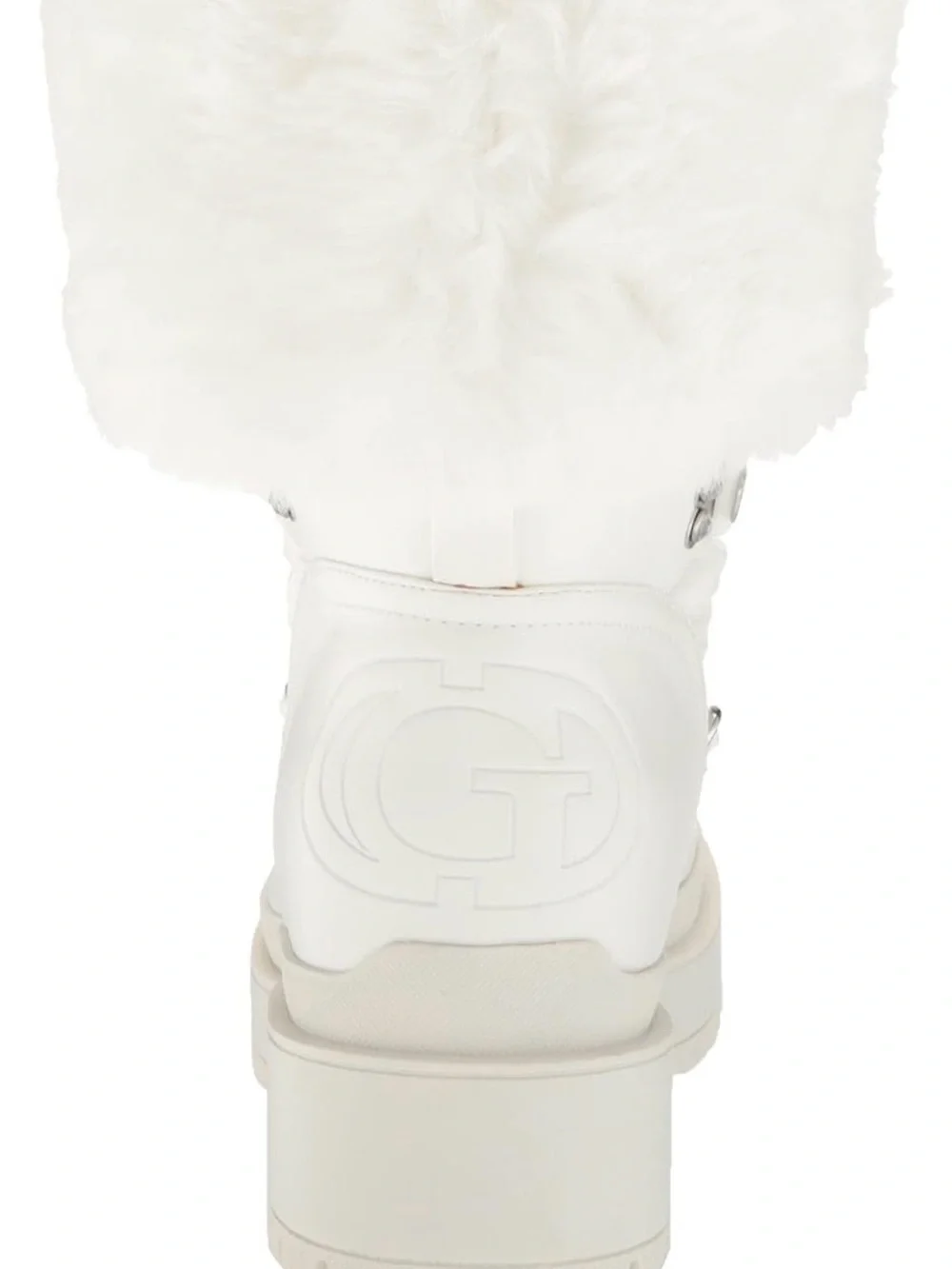 Guess White Faux-Fur Platform Winter Boots